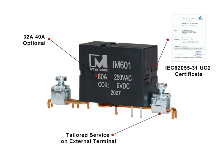 UC2 Certificate 60A Switch Breaker Relay for Smart Metering