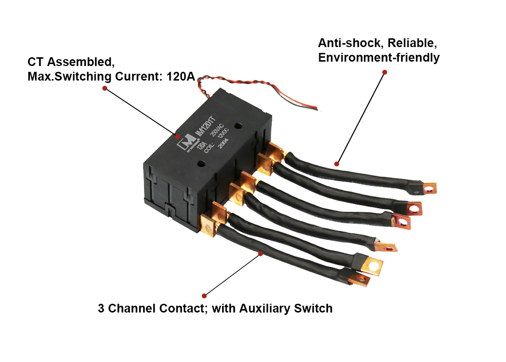 IM1201T 120A AC 220V High Current 3 Phase Latching Relay with Terminals