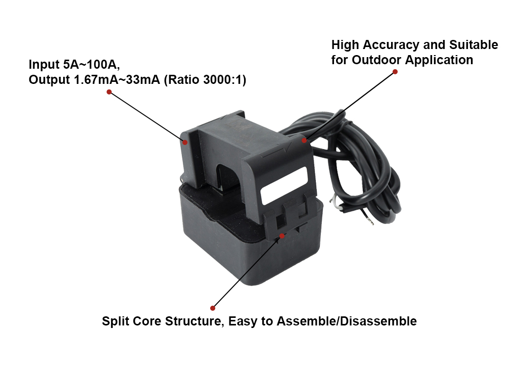 IVY-CT-OC-24-12 High Precision 3000:1 50A 100A 15mA Output Current Monitoring Split Core Current Transformer