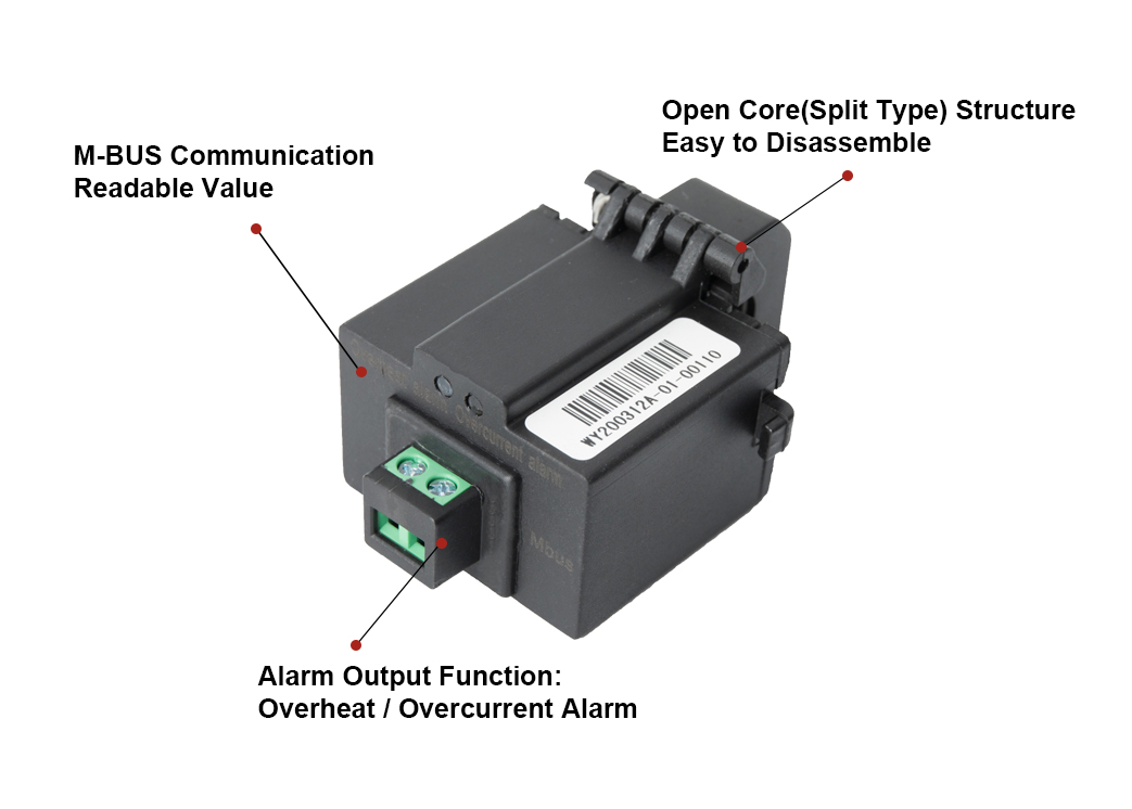 D129072 Built-in M-bus IC Current/Temperature Monitoring 100A Split Core Current Sensor CT