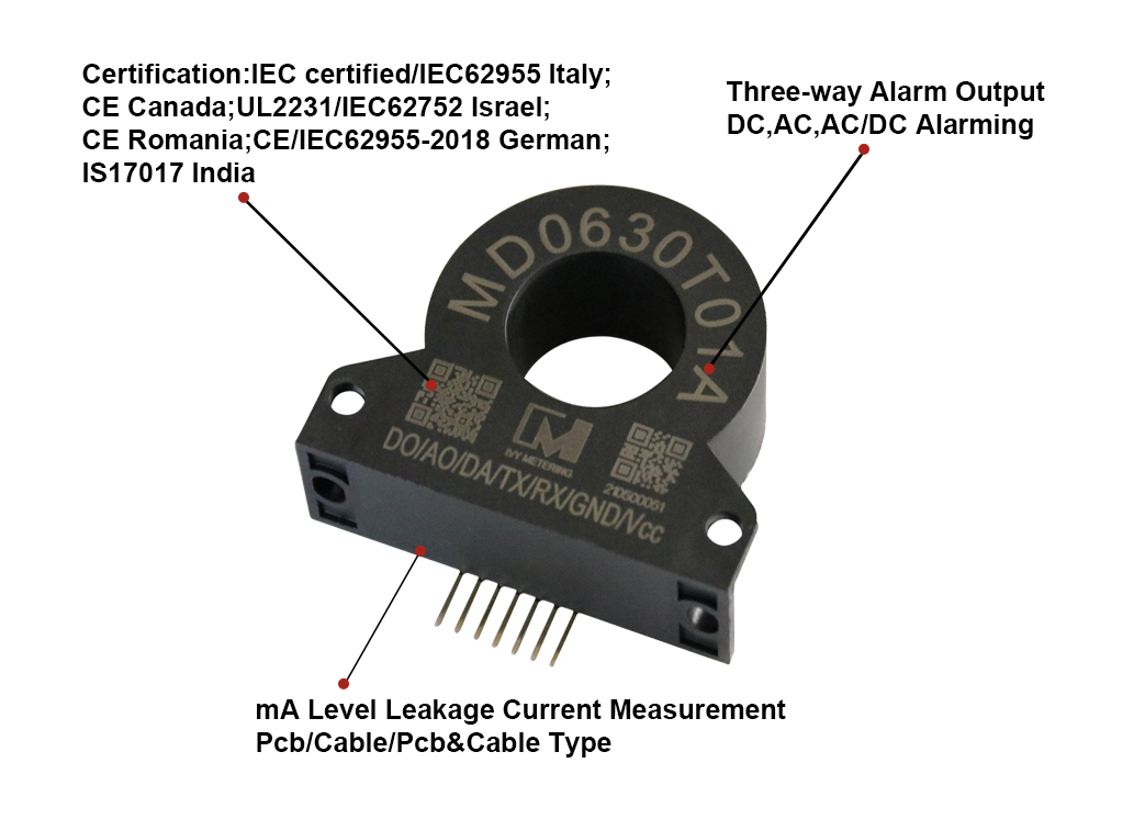 MD0630T01A IEC62955 Integrated PCB/Pin Type AC DC Leakage Current Sensor for Wallbox Charging Station