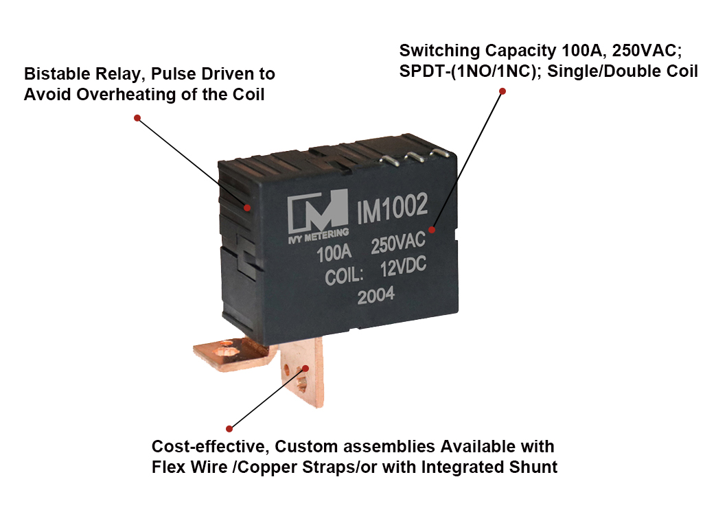 IM1002 Cost-effective 100A 250VAC Double Coil 24VDC Electric Meter Magnetic Latching Relays