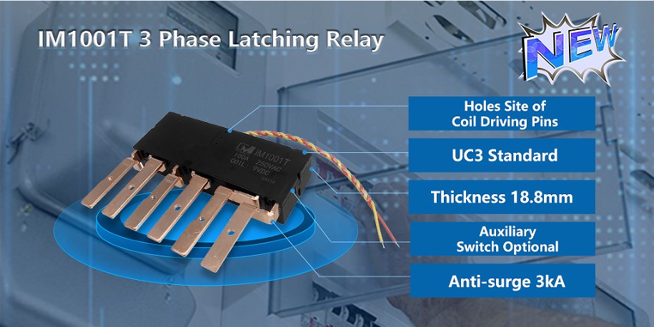 IM1001T UC3 100A 250VAC Magnetic Switch Remote On-Off 3 Phase Prepaid Meter Latch Relay with Shunt