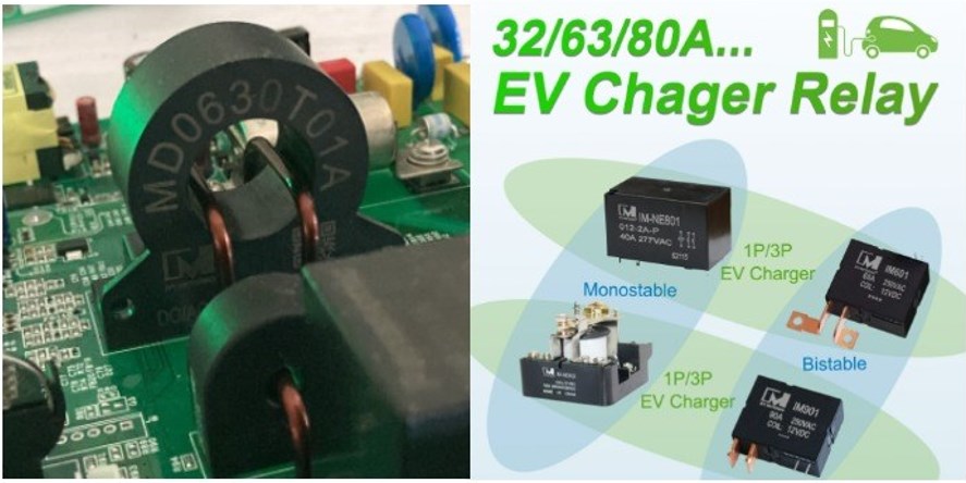 IM-NE801A UL/IEC61810-1 32A 40A 250VAC 12V 2 Pole DPST NO PCB Non-latching Power Relay for EV Charger