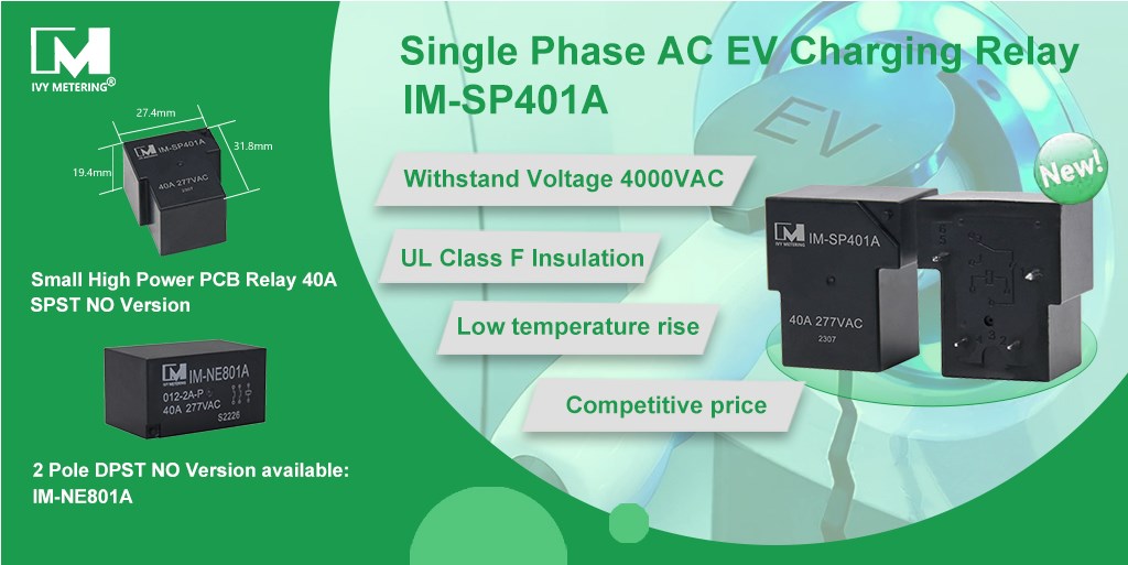 IM-SP401A 32A 1Phase AC Charger Low Temperature Rise Small 40A 12VDC 4Pin SPST NO Power Relay