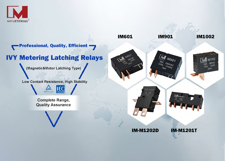 IM-M1001D Meter Parts 100A 250VAC Coil 12VDC Small Motor Type 500mT Magnetic Immune Latching Relays