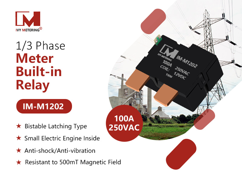 100A Latching Relays Inside Single Three Phase Din Rail Meter for Residential Load Control