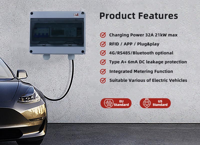 Charging Control Unit Integrated RS485 Controller Inside EV Charger with Metering and Relay