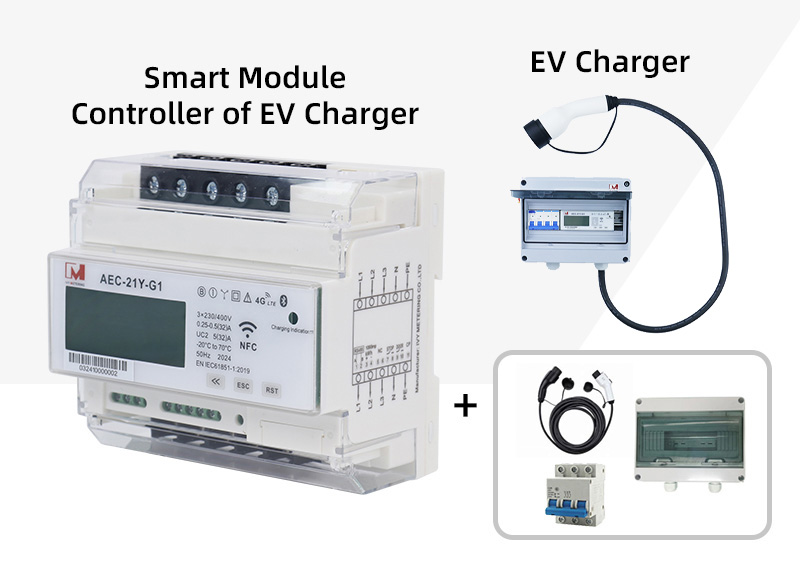 Smart EVSE Charge Controller Control Unit Monitoring Module with MID Meter/RCMU/4G