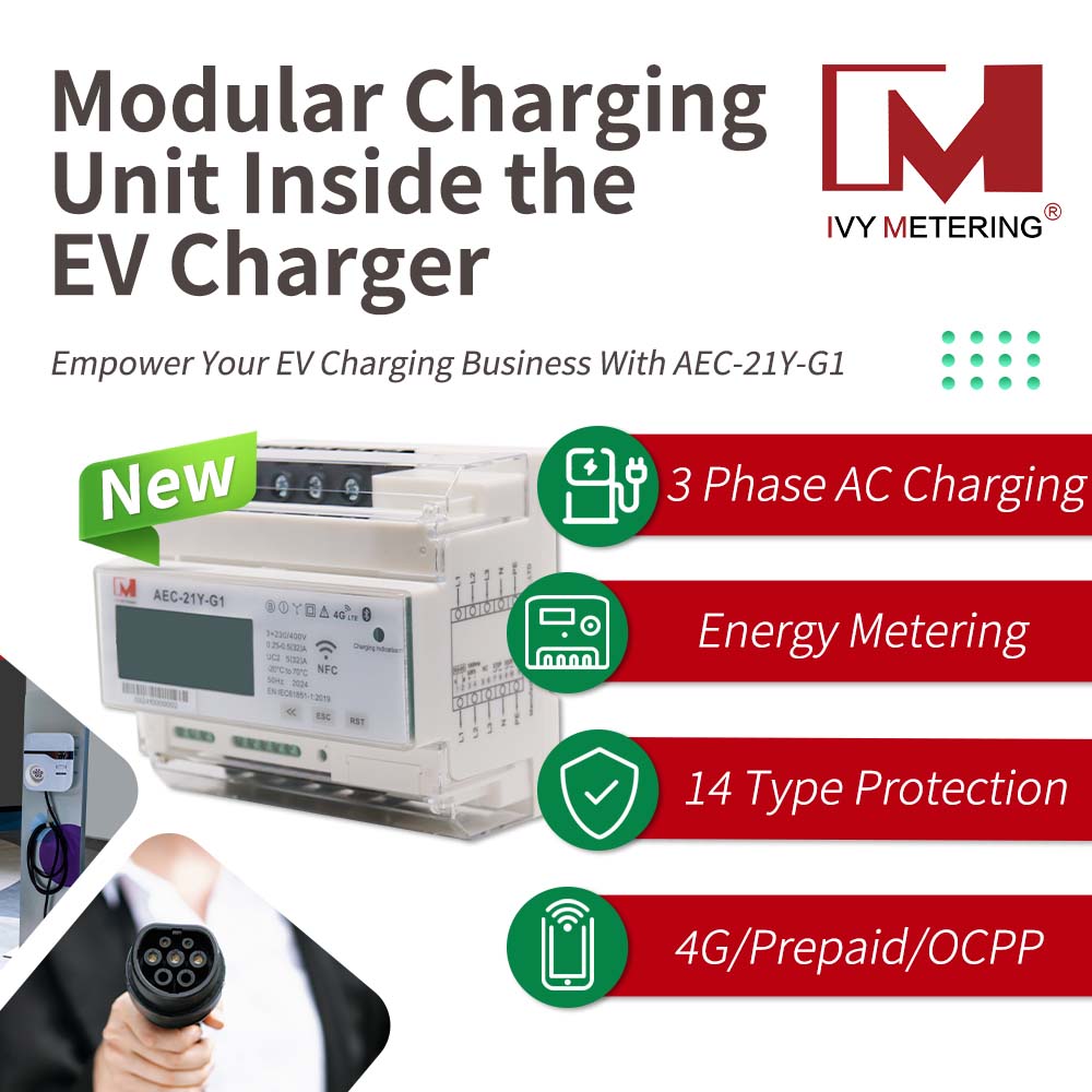 Integrated OCPP Module 3 Phase EV Charging Controller with Load Balance