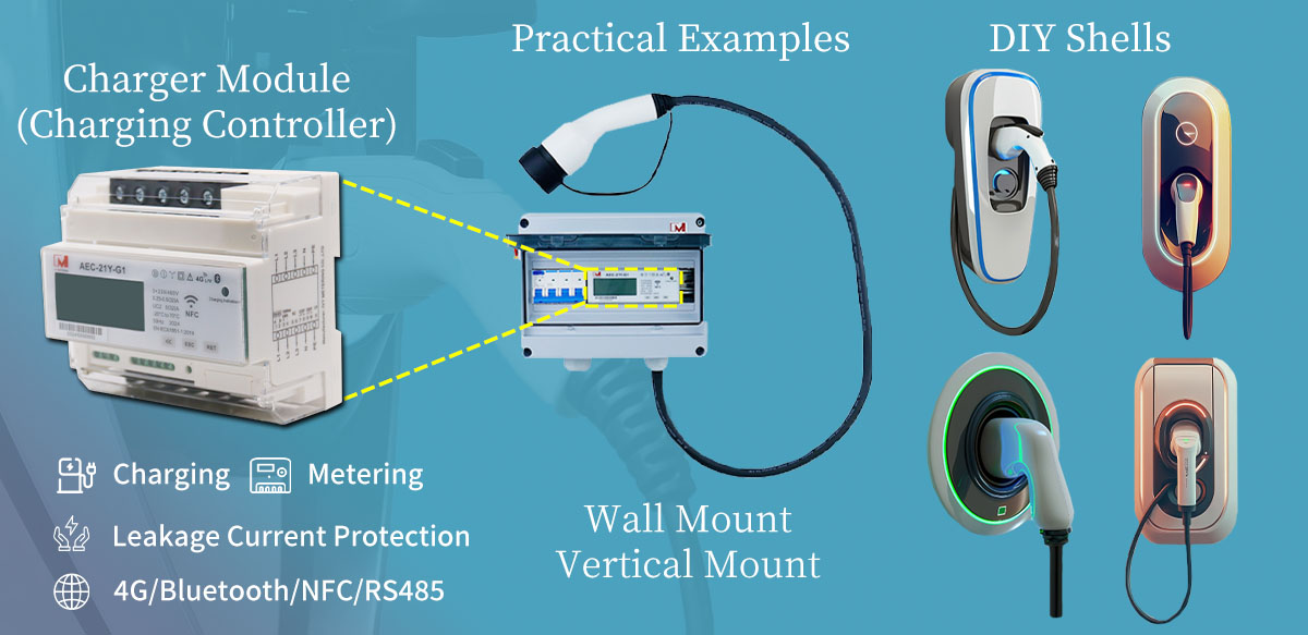 Type 2 AC Charger 7kW 32A Modular EV Charging Solution for Residential Commercial Point