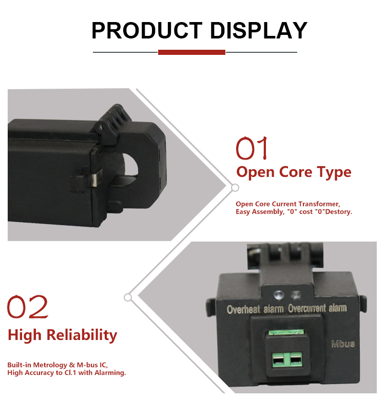 D129072 100A Over-current Alarm Split Core CT M-bus AC Current Sensor for Electric Car Charging Station