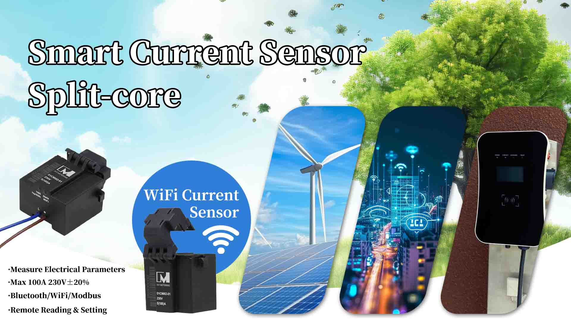 D1C9002-01 Remote Electricity Monitoring Smart Wifi Power Sensor 100A Clamp CT