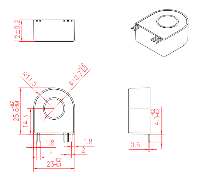 IC-CPD EVSE Internal Small RCD Earth Leakage CT Current Sensor with Type B Protection