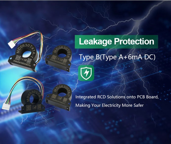MD0630T41A-1 IEC62955 EV RCD Protection 6mA DC 30mA AC RCM Residual Current Monitoring Device with Cable