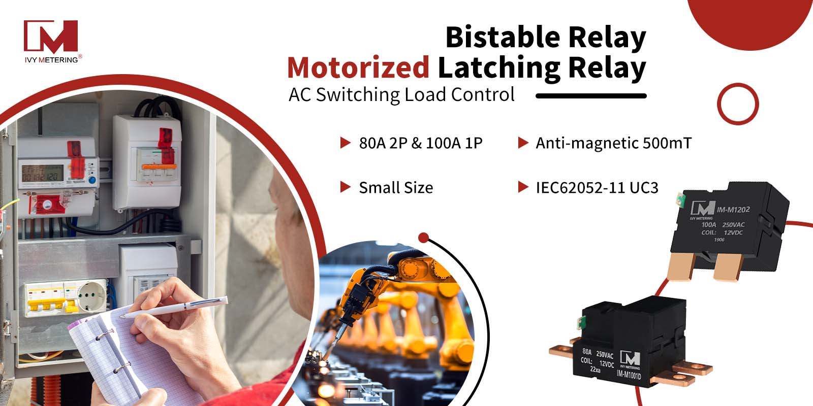 IM-M1001D 80A 250VAC Magnetic Immune 500mT 12V Coil Miniature Latching Type Two Pole Motor Relay IM-M1001D 80A 250VAC Magnetic Immune 500mT 12V Coil Miniature Latching Type Two Pole Motor Relay