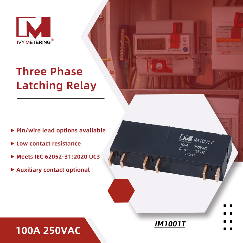 IM1001T IEC62052-31 UC3 100A 12V 3 Phase Metering Control Latching Relay with Auxiliary Contact IM1001T IEC62052-31 UC3 100A 12V 3 Phase Metering Control Latching Relay with Auxiliary Contact