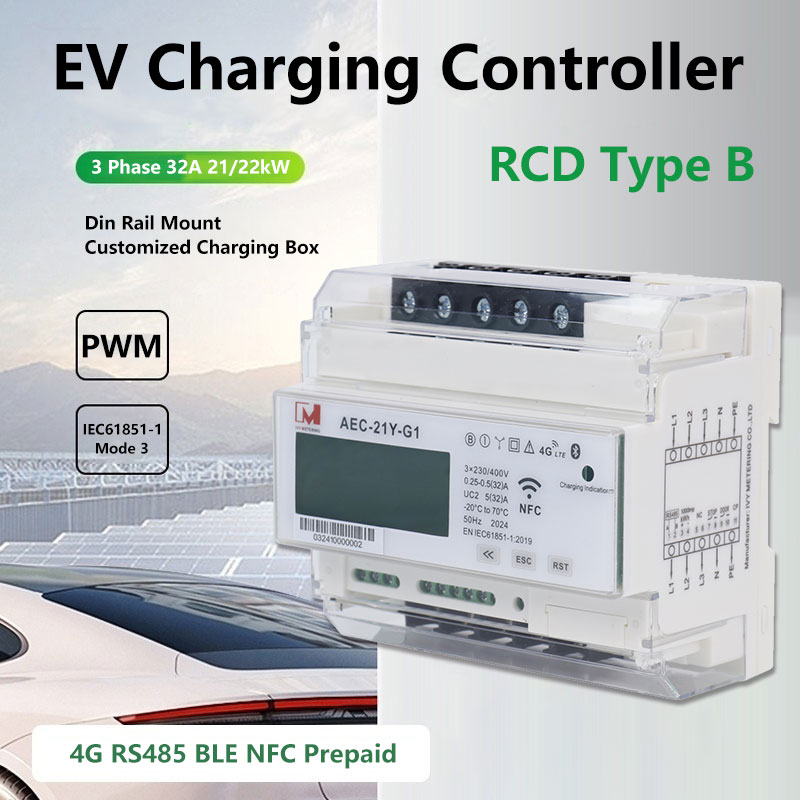 Smart EVSE Charge Controller Control Unit Monitoring Module with MID Meter/RCMU/4G