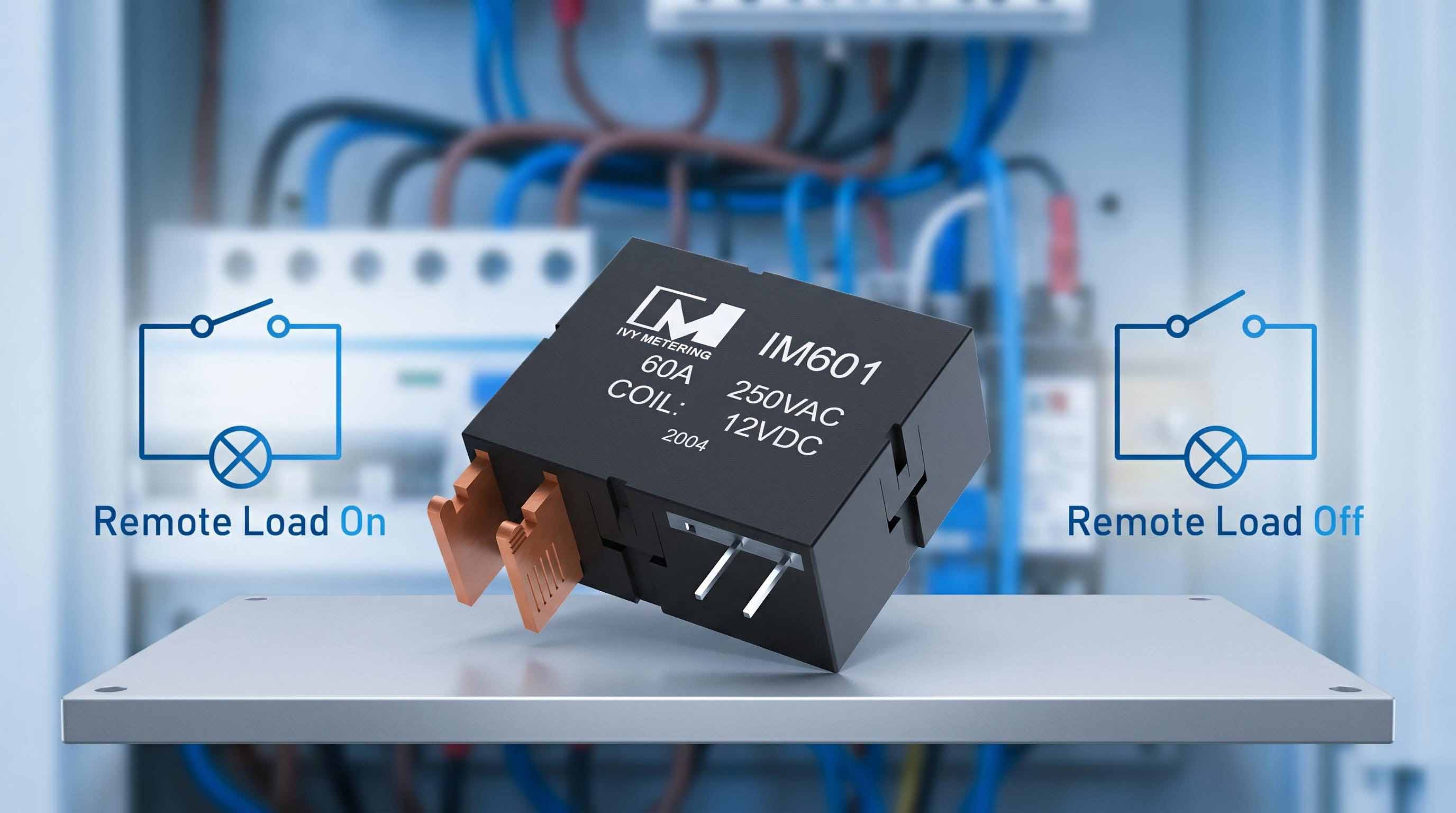IM601 IEC62055-31 60A 230VAC Single Coil 12VDC Latching Relay with Magnetic Immunity for Energy Meter