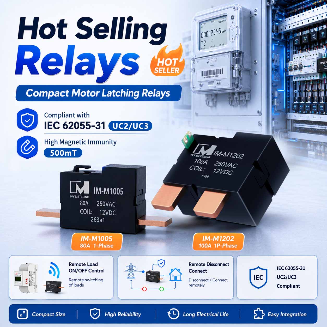 100A 12V Motorized Latching Relay Magnetic Immune for Remote Disconnect Control 100A 12V Motorized Latching Relay Magnetic Immune for Remote Disconnect Control