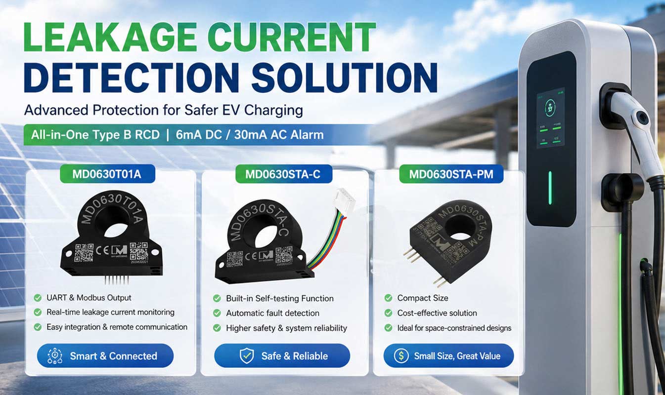 MD0630T01A 30mA AC 6mA DC RCD Residual Current Detection Leakage Current Sensor with UART Modbus