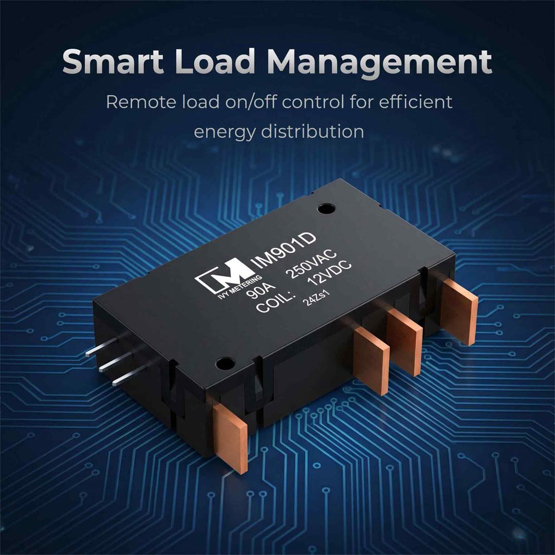 IM901D IEC62055-31 UC2 90A 250VAC 12VDC Coil Dual Pole Latching Relay for Smart Meter