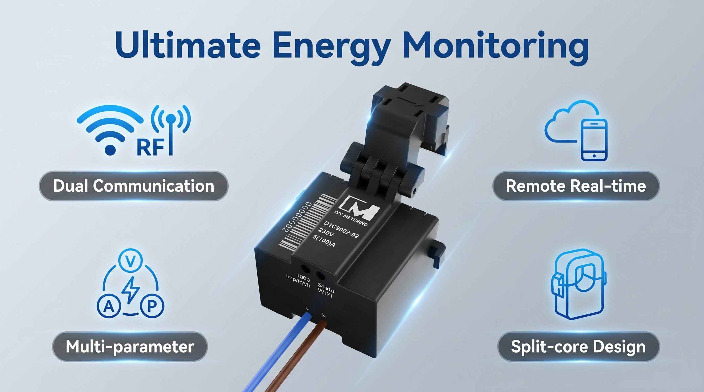 Industrial IOT Wifi Lorawan Current Sensor Wireless Split Core CT for Energy Monitoring