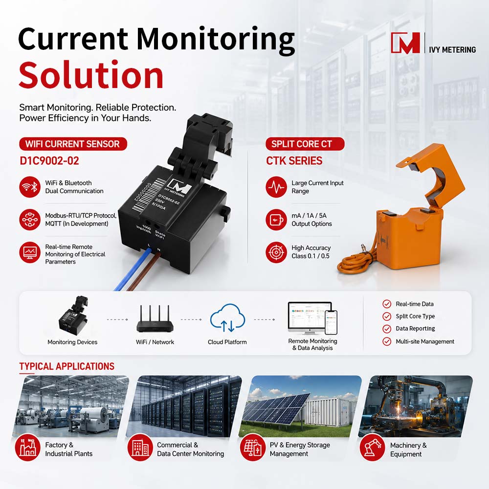 Industrial IOT Wifi Lorawan Current Sensor Wireless Split Core CT for Energy Monitoring Industrial IOT Wifi Lorawan Current Sensor Wireless Split Core CT for Energy Monitoring