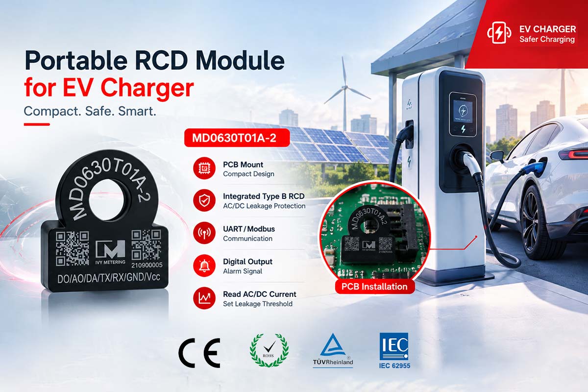 MD0630T01A-2 Portable Small Type B EV Residual Current Sensor AC/DC Fault Detection PCB Mount RCD Device MD0630T01A-2 Portable Small Type B EV Residual Current Sensor AC/DC Fault Detection PCB Mount RCD Device