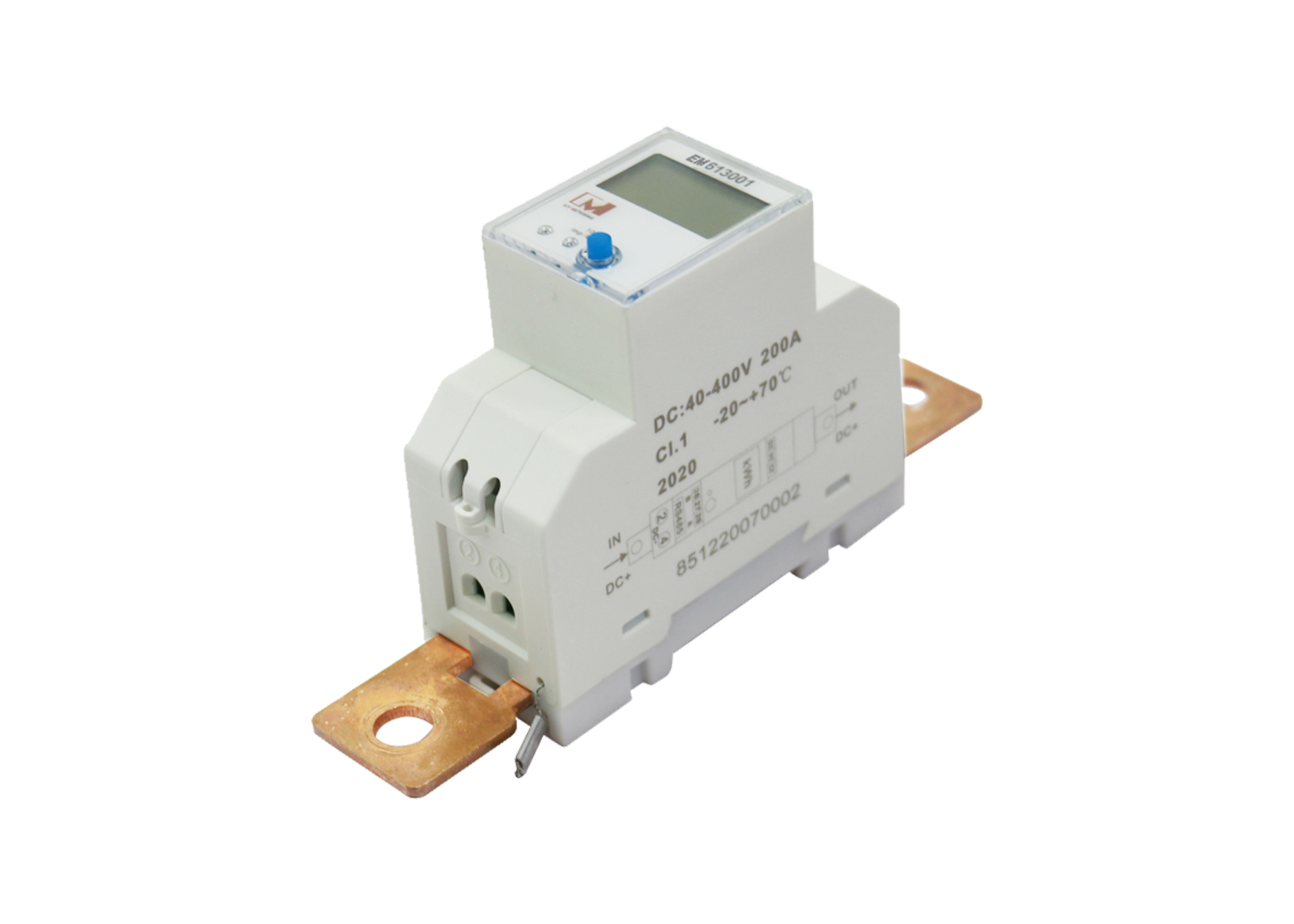 EM613001 Single Phase Din Rail 200A 400VDC PV Solar Energy Monitor RS485 DC Smart Meter with Shunt