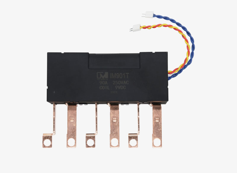 IM901T Customized 90A 250VAC 9V 12V 24V 48VDC 3 Phase Magnetic Latching Relay with CT Shunt