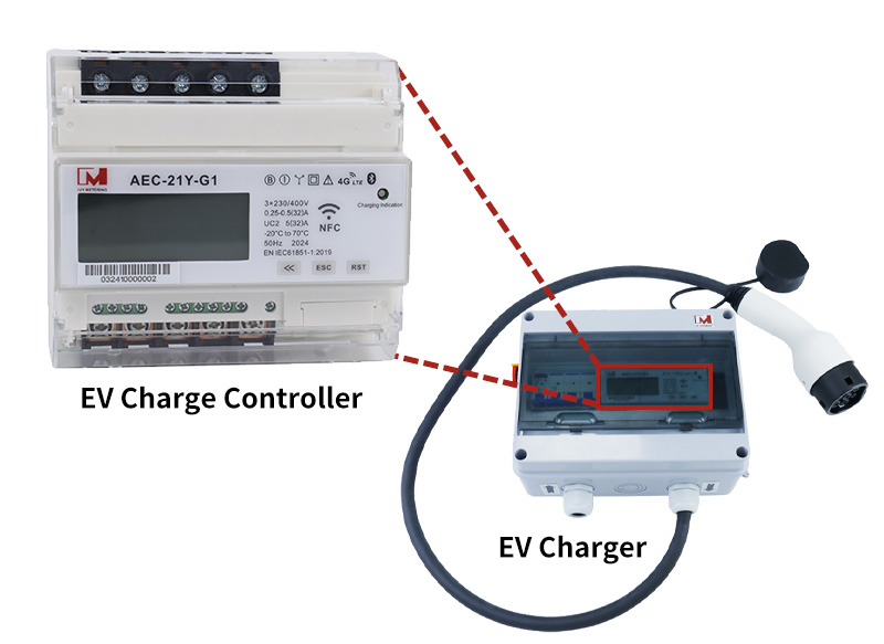 32A 7KW EV Charger Wifi 4G OCPP Charging Station Controller with Metering RCD Function