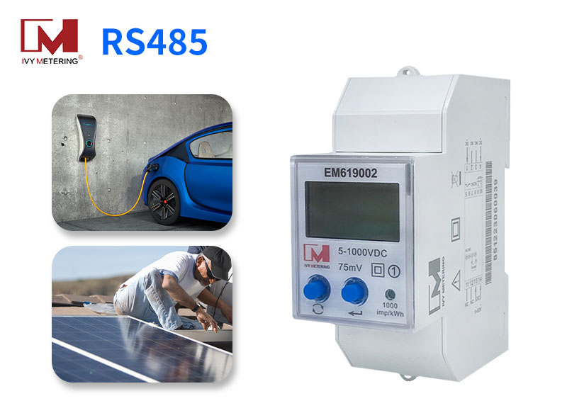 EM619002 150A 48V 60V Solar Bi directional Meter RS485 DC Voltage Energy Monitor for Battery System