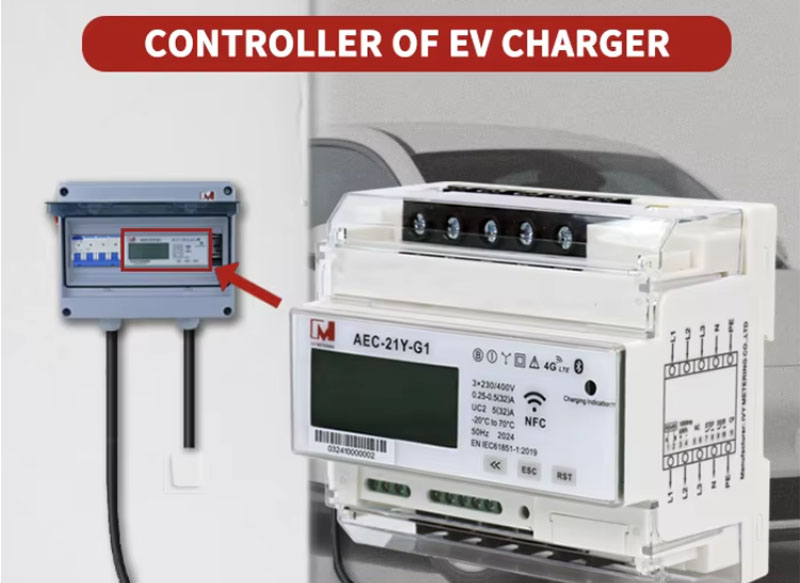 EVSE Controller OCPP RS485 Electric Vehicle Charging Control Unit with IEC 62196-2 Plug